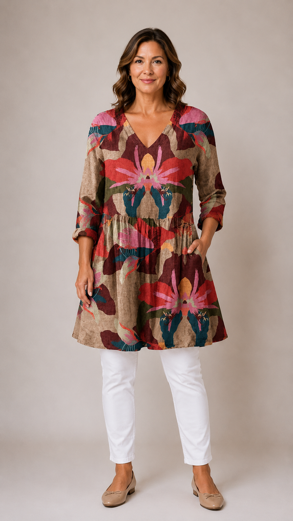 CASSIDY | Dolga bluza z V-izrezom