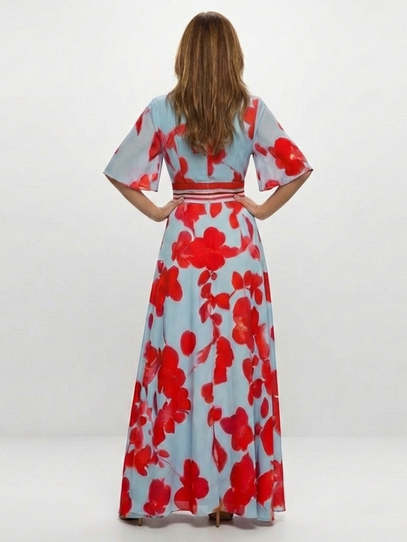 Carolina | Vestido Comprido com Estampado de Flores
