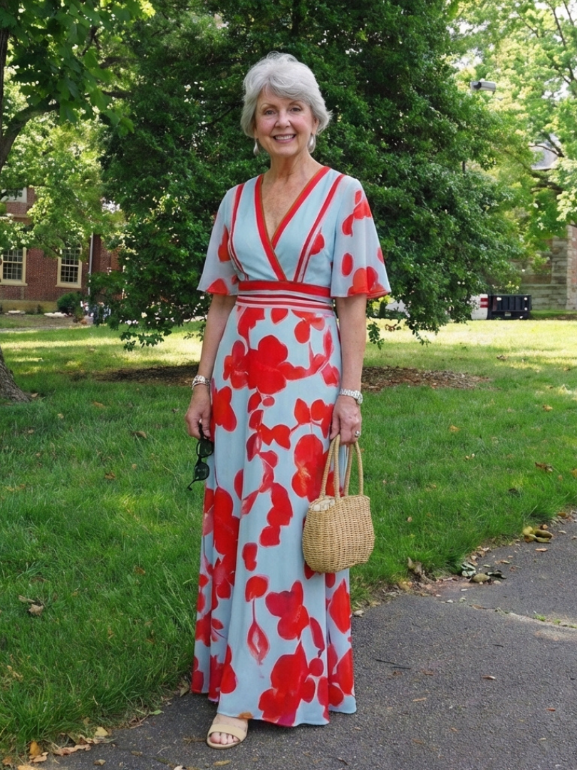 Carolina | Vestido Comprido com Estampado de Flores