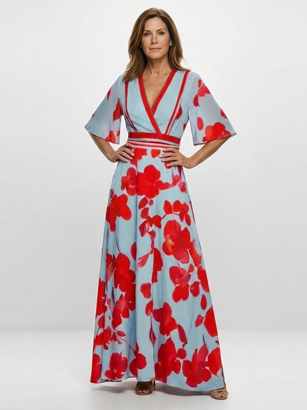 Carolina | Vestido Comprido com Estampado de Flores