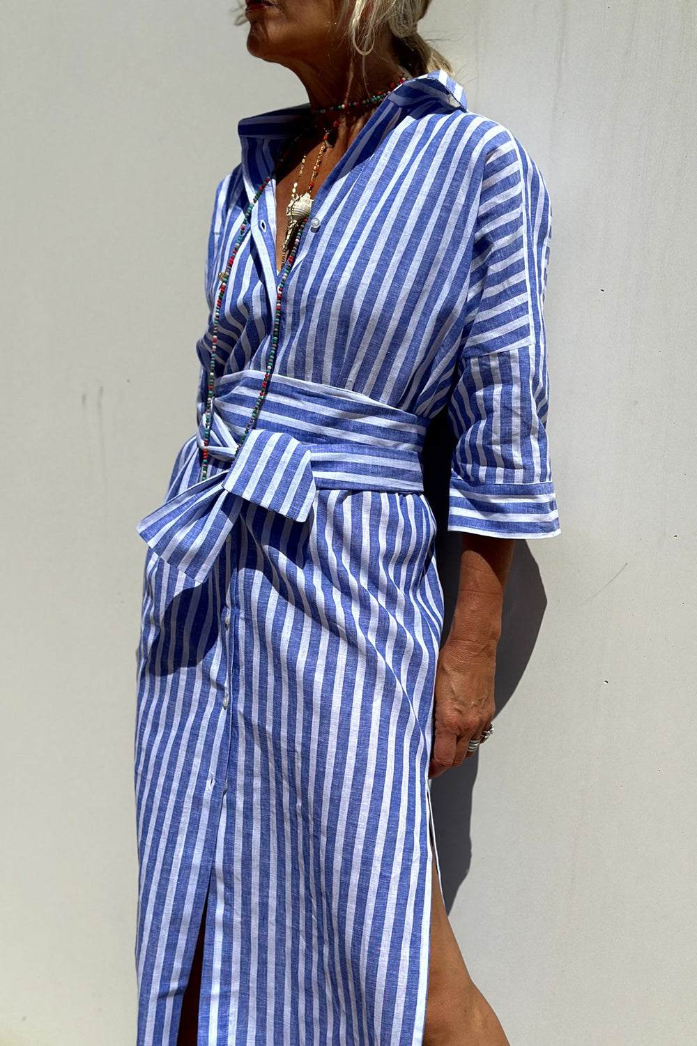 Susana | Vestido Camiseiro às Riscas