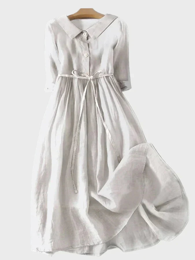 Vestido com Gola Elegante