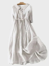Vestido com Gola Elegante