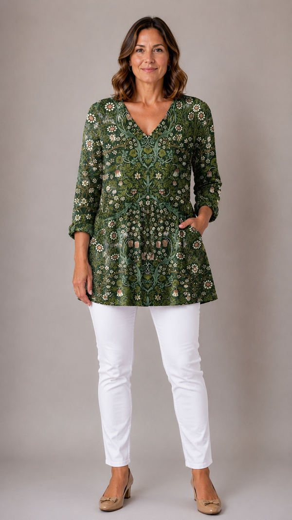 CECELIA | Dolga bluza z V-izrezom