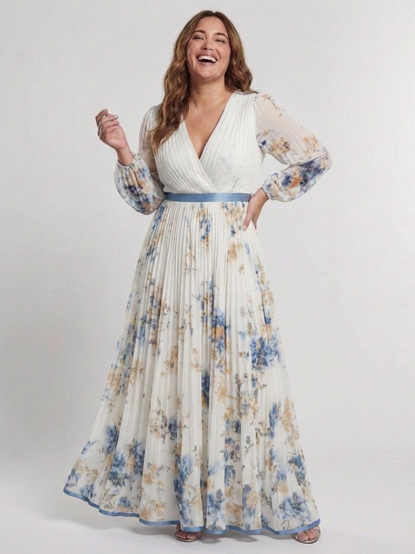 Sílvia | Vestido Comprido Plissado Fluido
