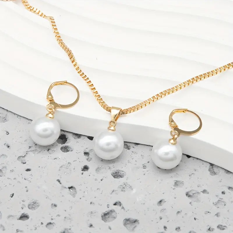 Perlen-Schmuck-Set Golden Grace | Gold