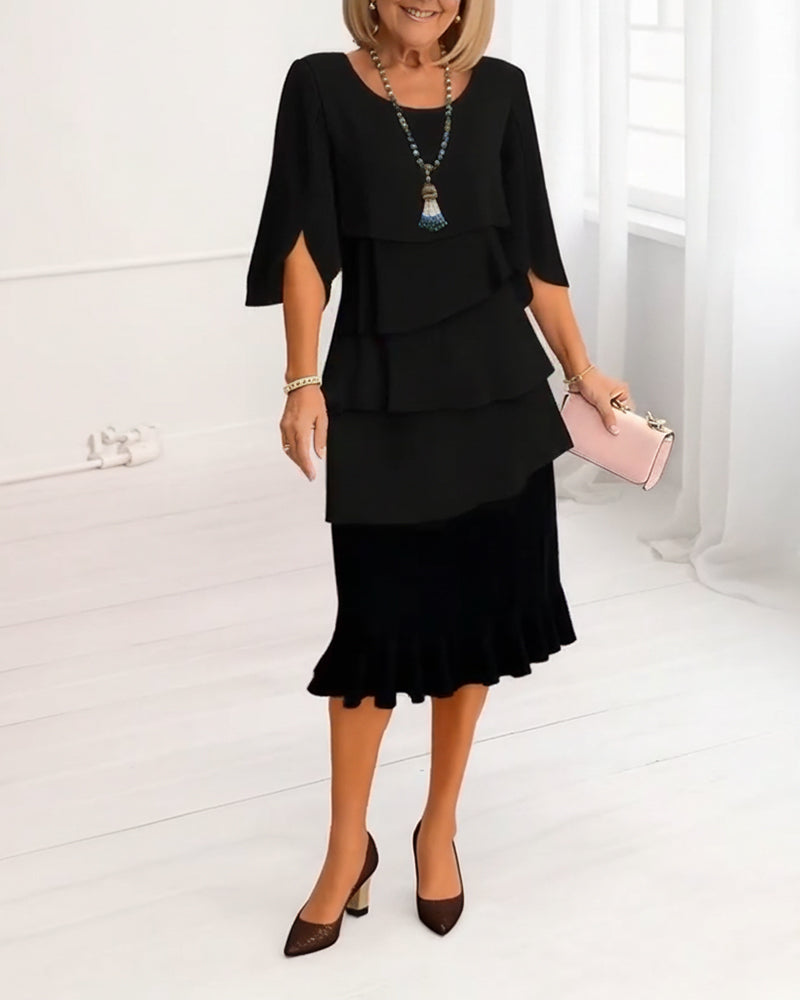 Patricia - Vestido Elegante de Conforto com Rendas