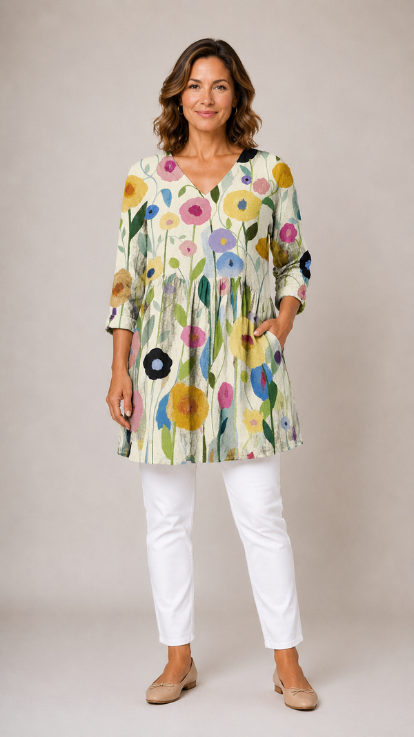 NELLIE | Dolga bluza z V-izrezom