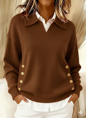 Erminia | Maglione con Collo Polo e Bottoni