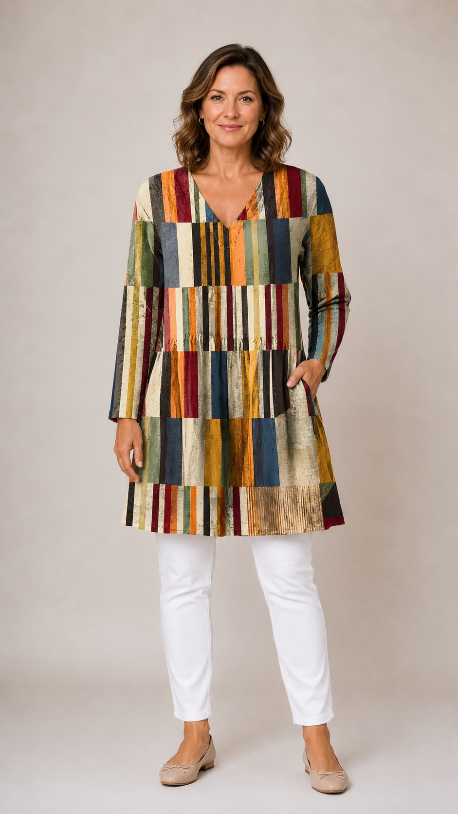 LYDIA | Dolga bluza z V-izrezom