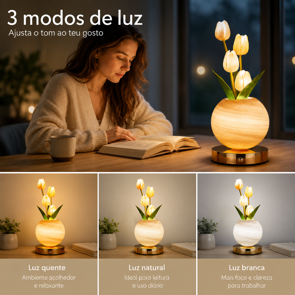 Candeeiro Tulipas LED