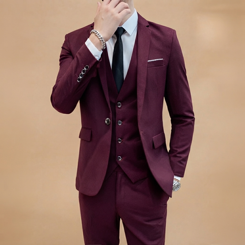 Luís | Moška tridelna obleka slim fit za slovesnosti