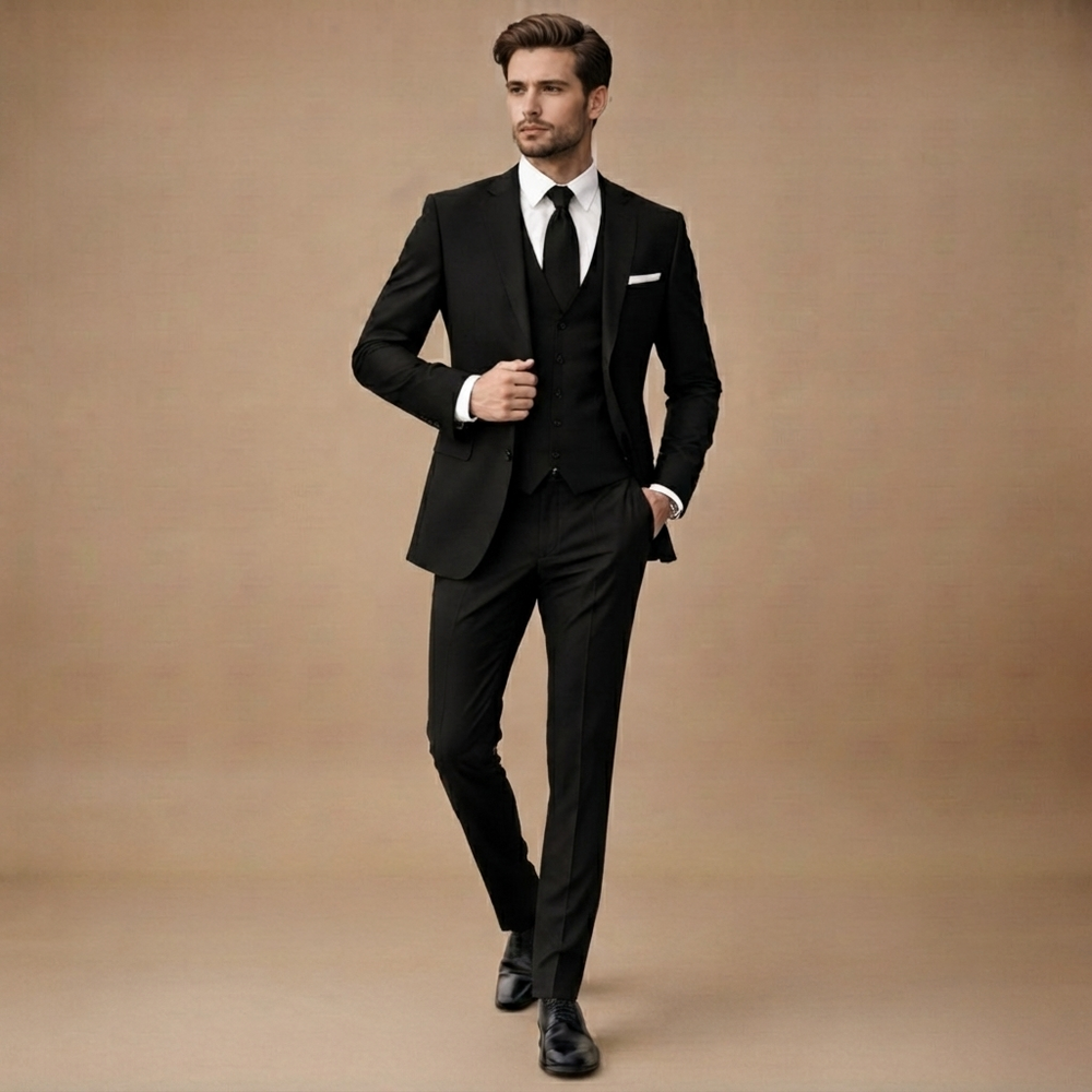 Antonío | Moška tridelna obleka slim fit za poroke