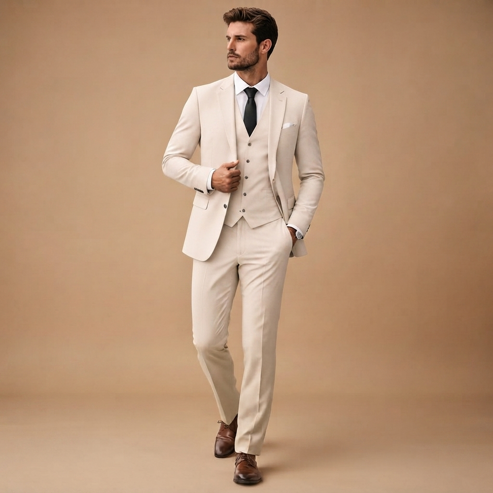 Antonío | Moška tridelna obleka slim fit za poroke