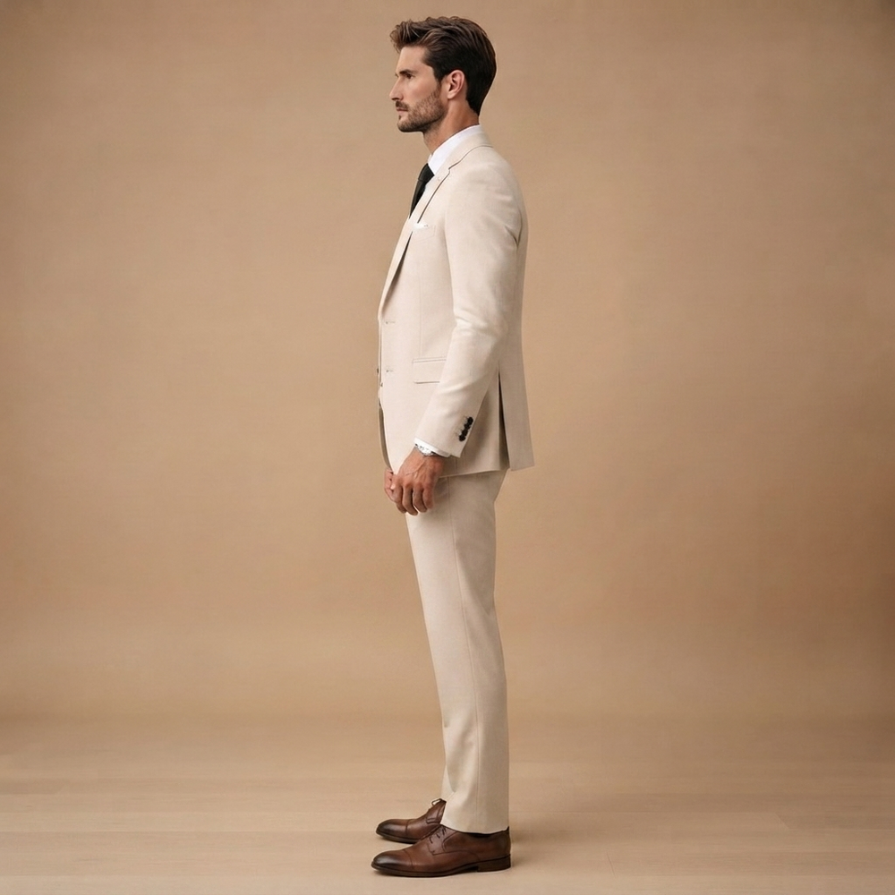 Antonío | Moška tridelna obleka slim fit za poroke