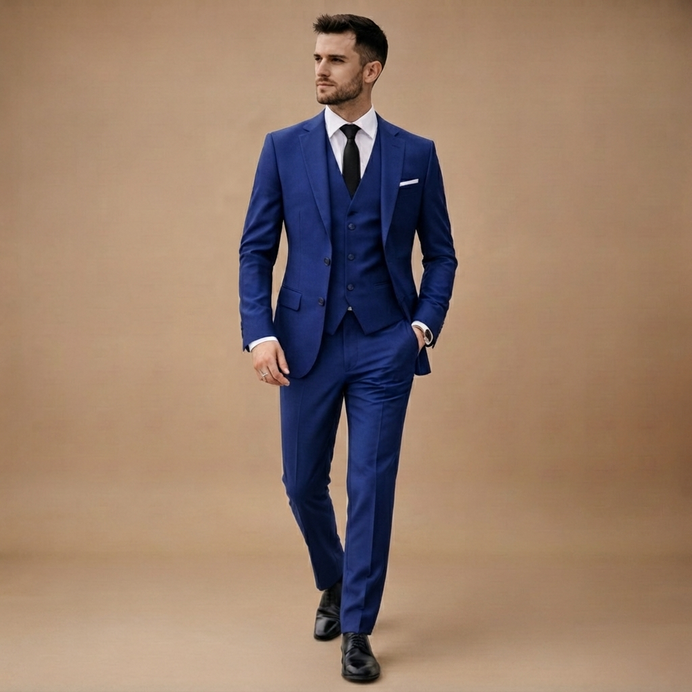 Antonío | Moška tridelna obleka slim fit za poroke
