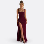 Vitória - Vestido Maxi Formal Elegante Com Costas Abertas