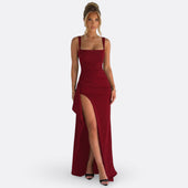 Vitória - Vestido Maxi Formal Elegante Com Costas Abertas