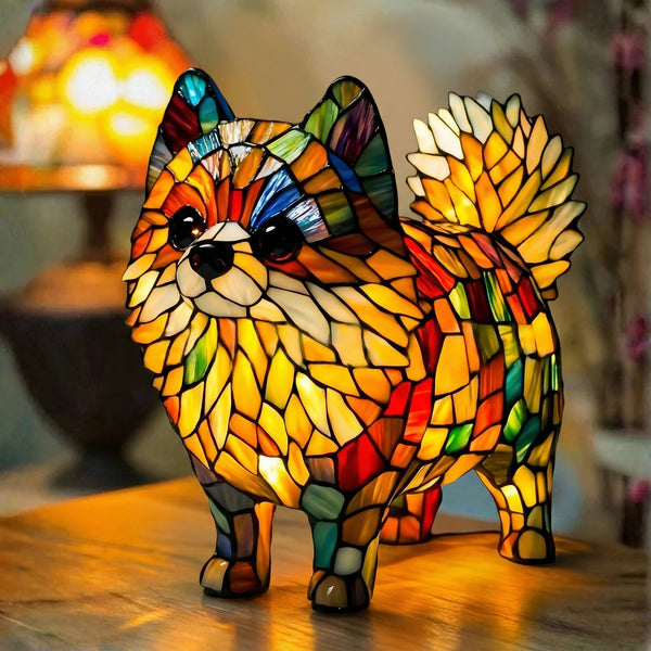 Lourenço | Candeeiro Lulu da Pomerânia em Vitral
