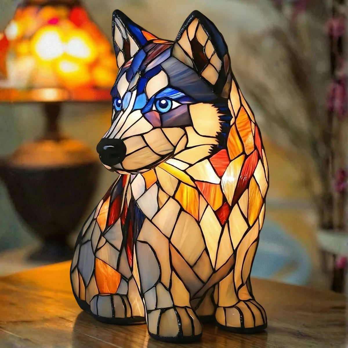 Rui | Candeeiro Husky Sentado em Vitral