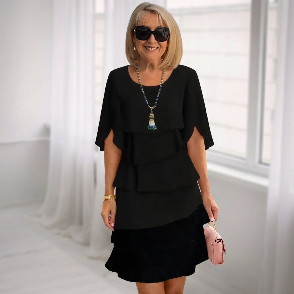 Patricia - Vestido Elegante de Conforto com Rendas