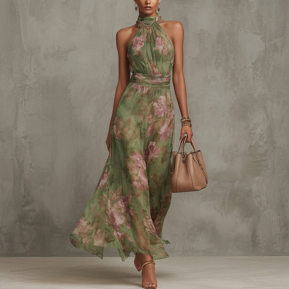 Ana - Vestido maxi plissado