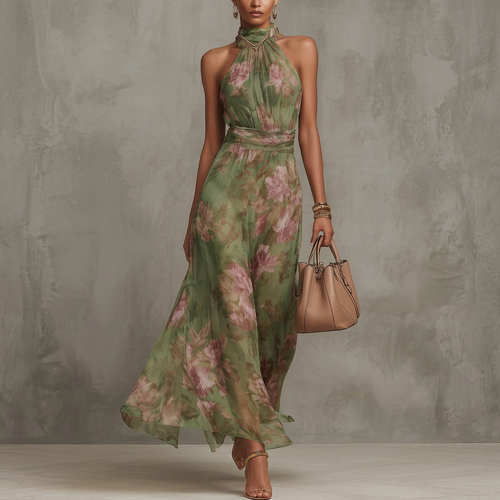Ana - Vestido maxi plissado