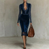 Teresa - Vestido midi elegante com decote em V