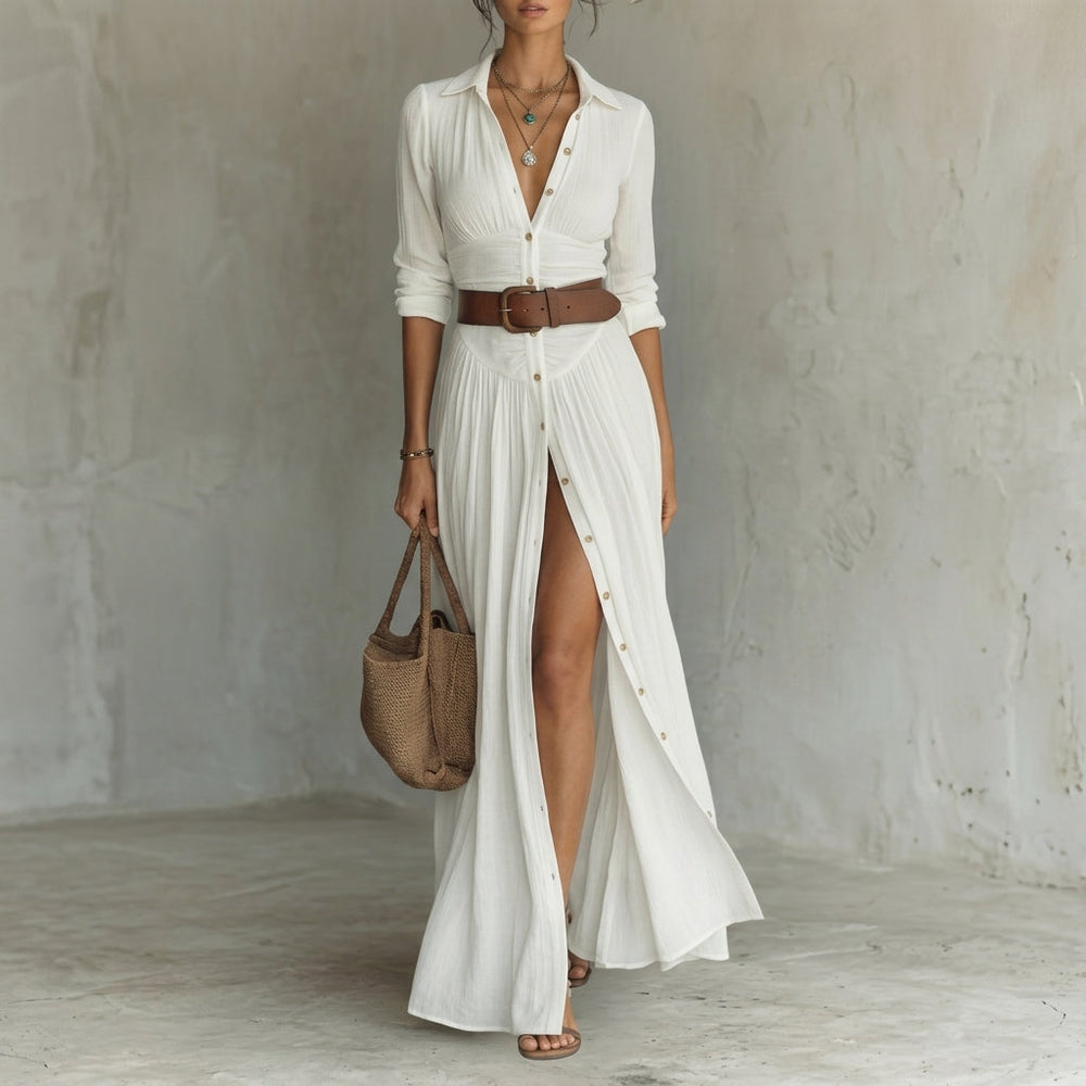 Maria - Vestido maxi de linho
