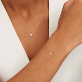 Moissanit-Stein Cléa-Set | Gold