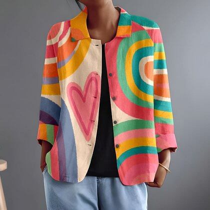 Gabriela | Casaco com Estampado Artístico