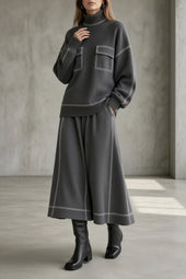 Aurora | Conjunto com Pespontos em Contraste