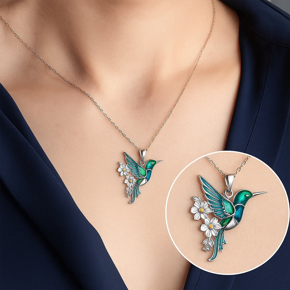 Alda | Conjunto Colar e Brincos Colibri Turquesa