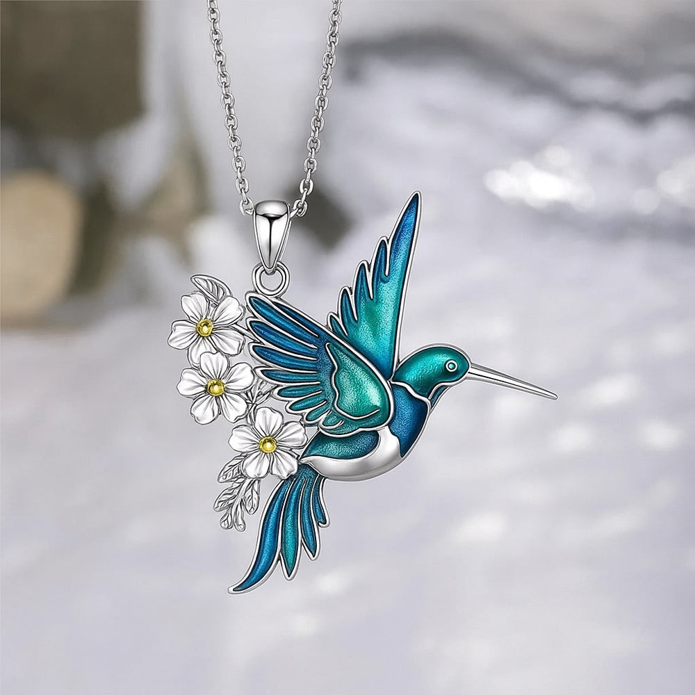 Alda | Conjunto Colar e Brincos Colibri Turquesa