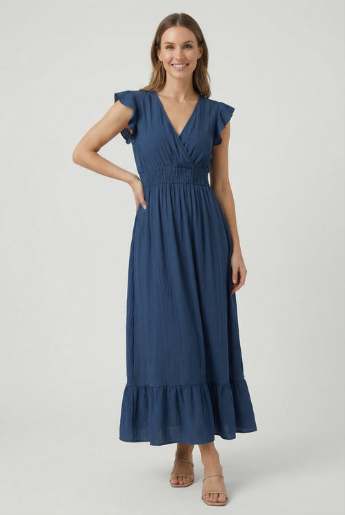 Lea | Vestido Maxi de Verão com Mangas de Folhos