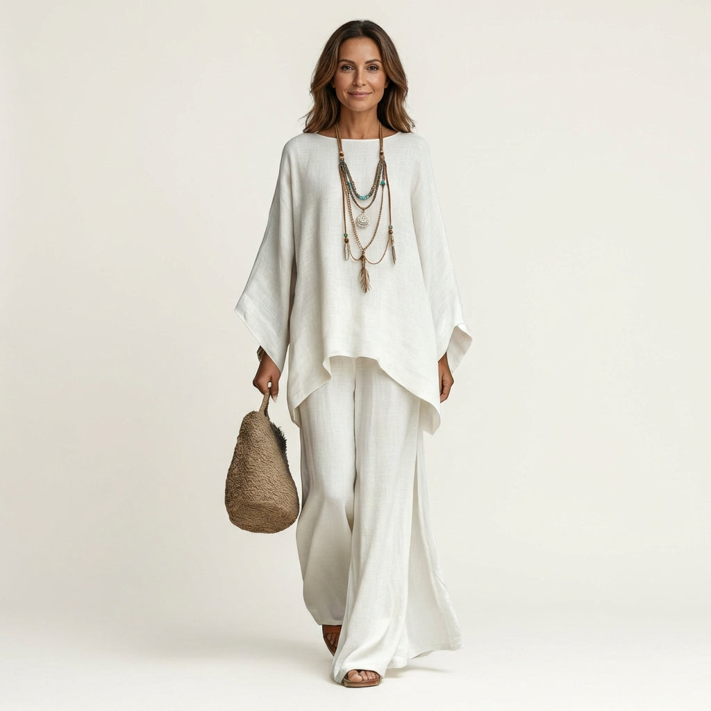 Marta | Conjunto Boémio de Top e Calça Larga