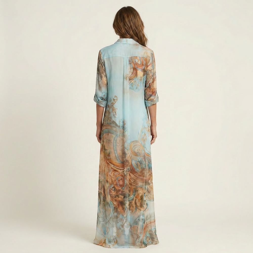 Alice | Vestido Camiseiro Comprido Estampado