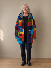 Brígida | Casaco Patchwork Artístico com Capuz
