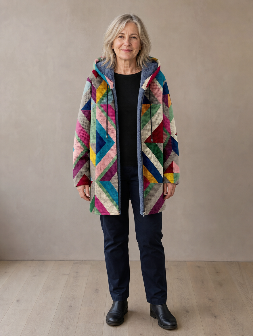 Violeta | Casaco Multicolor com Capuz e Fecho