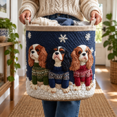Cavalier King Charles de Camisola | Cesto de Roupa Feito à Mão