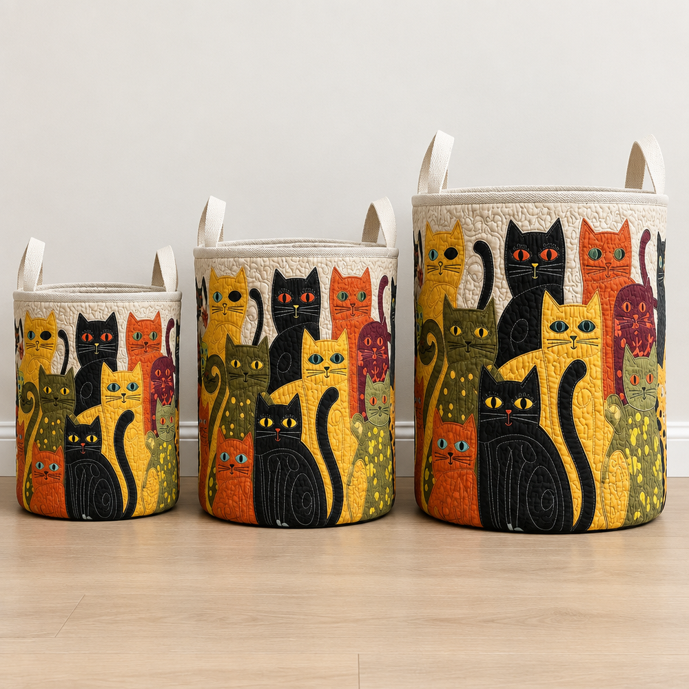 Carnaval de Gatos | Cesto de Roupa Feito à Mão