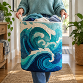 Espuma do Mar | Cesto de Roupa Feito à Mão