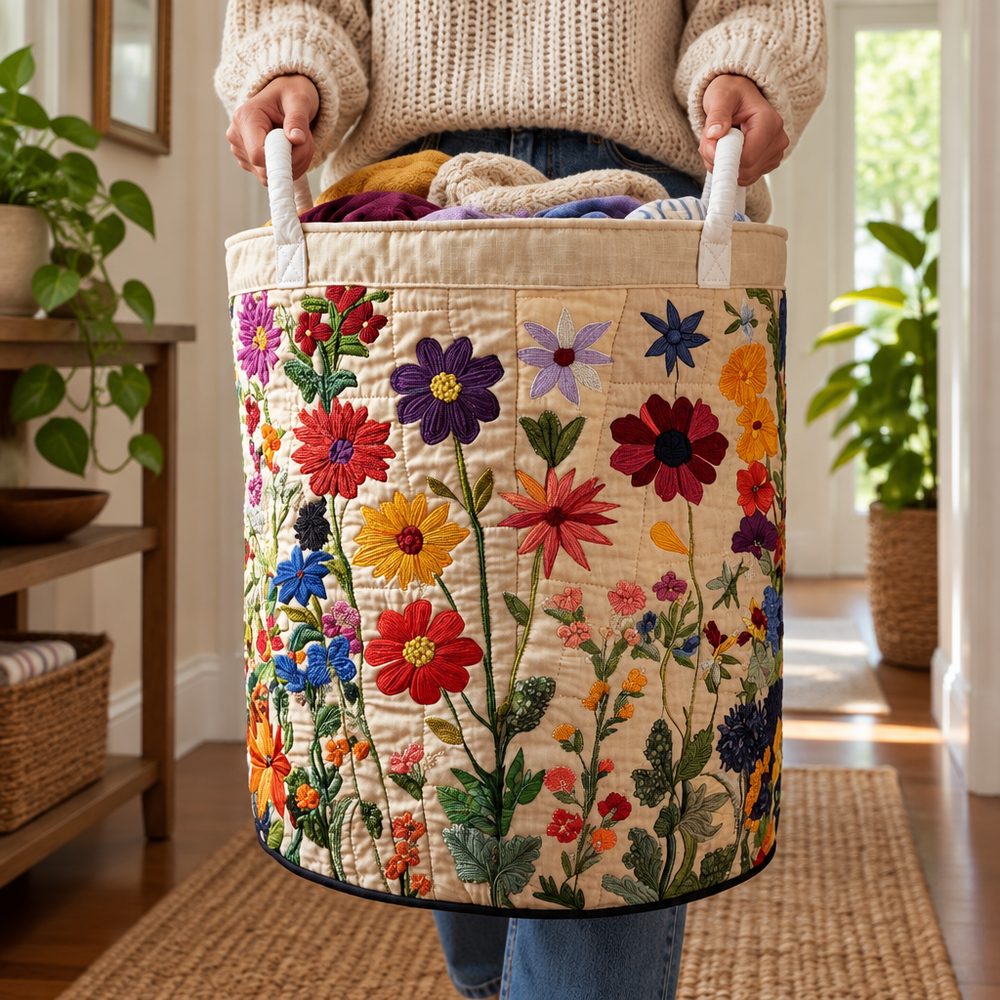Floração Luminosa | Cesto de Roupa Feito à Mão