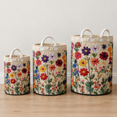 Floração Luminosa | Cesto de Roupa Feito à Mão
