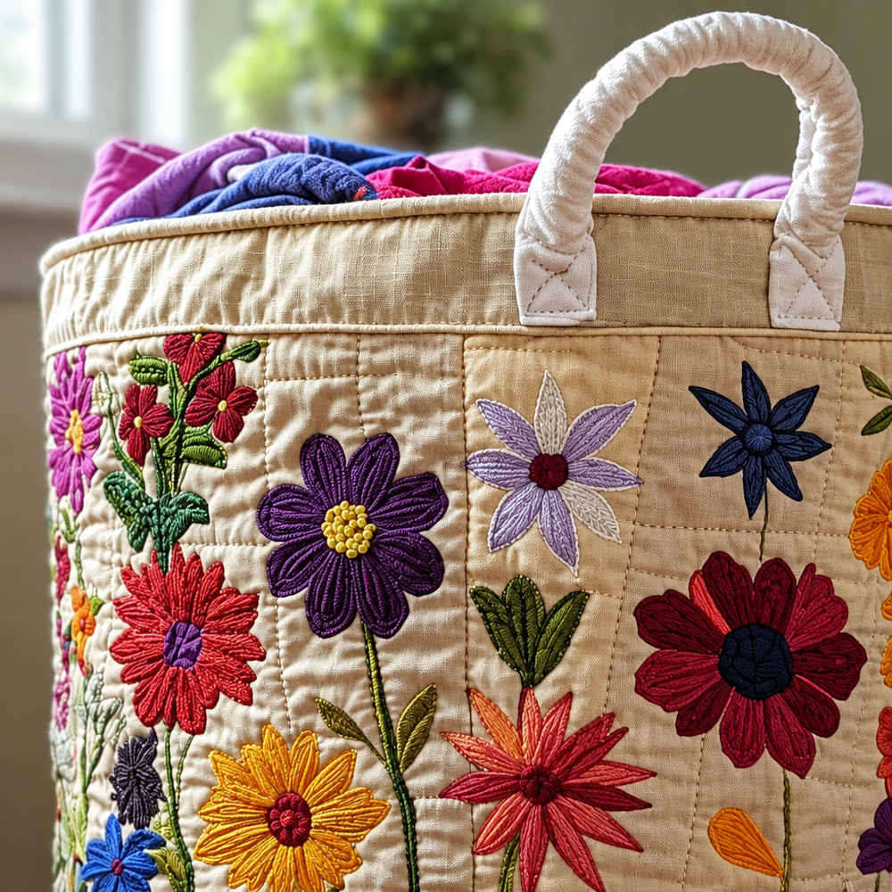 Floração Luminosa | Cesto de Roupa Feito à Mão