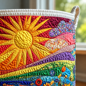 Flores e Sol | Cesto de Roupa Feito à Mão