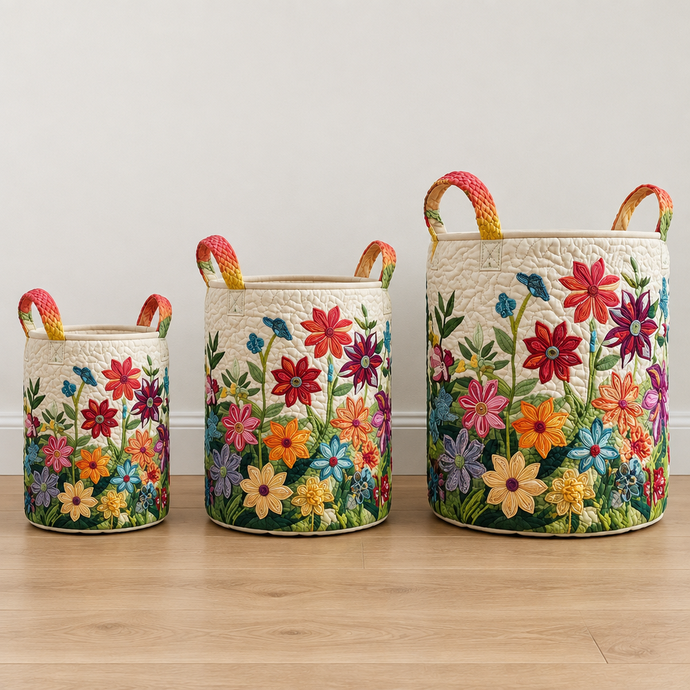 Flores | Cesto de Roupa Feito à Mão