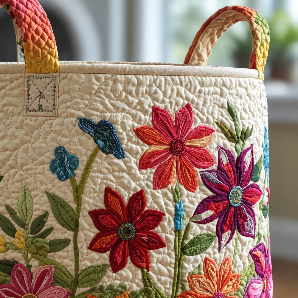 Flores | Cesto de Roupa Feito à Mão