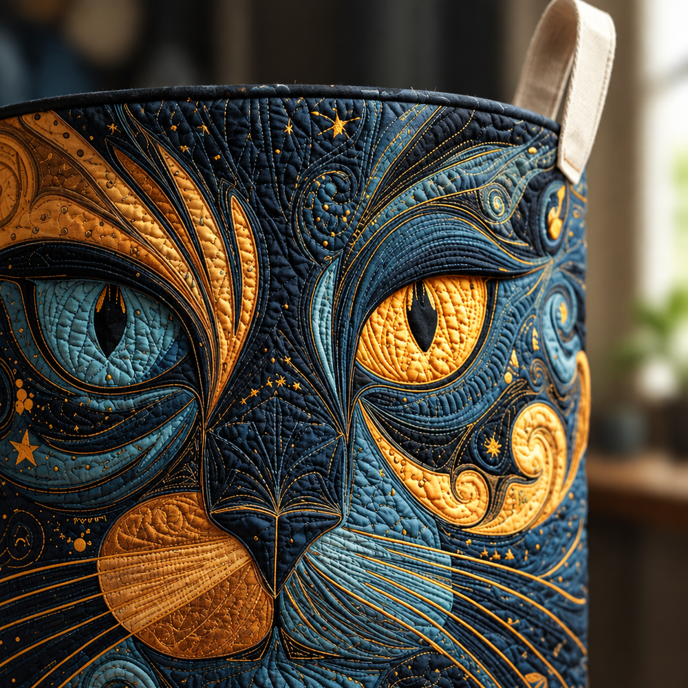 Gato Misterioso | Cesto de Roupa Feito à Mão