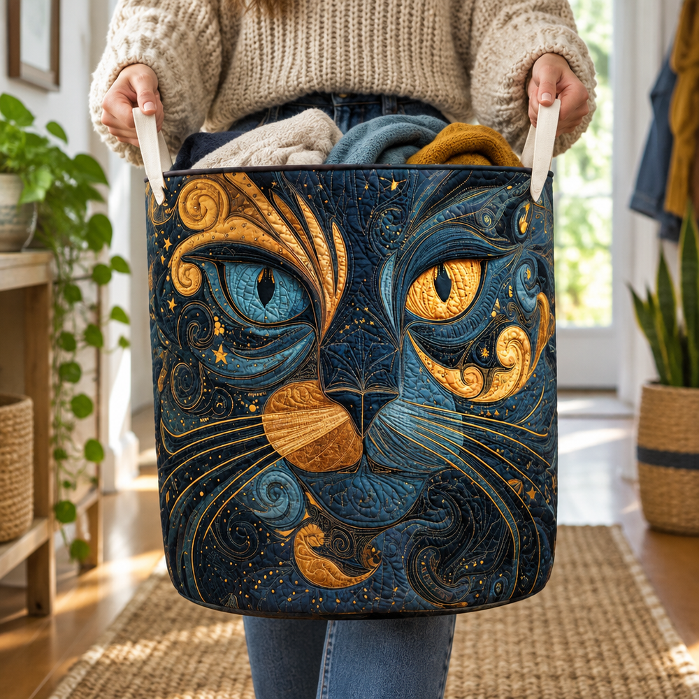 Gato Misterioso | Cesto de Roupa Feito à Mão